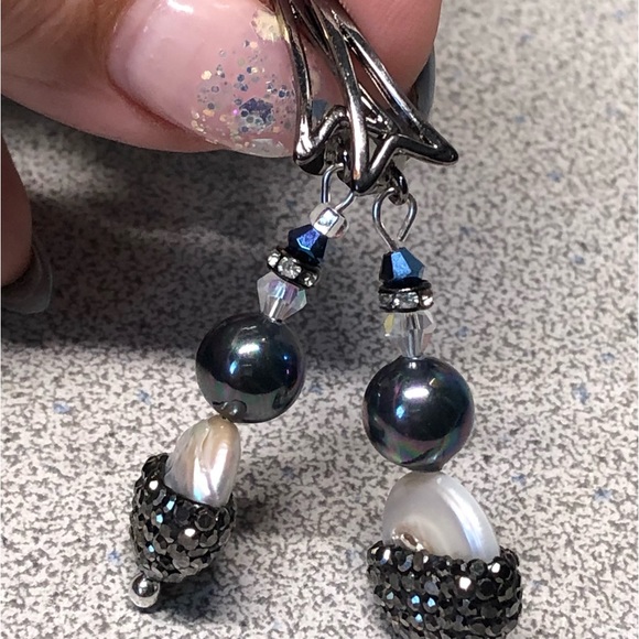 Genuine biwa pearl and marcasite earrings-classics! - Picture 12 of 12